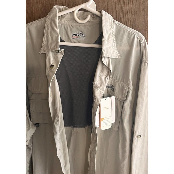 NATURAL GEAR Utility Shirt Mesh Lined Vented Zip Pocket Outdoor Relaxed Fit XL - Picture 7 of 7